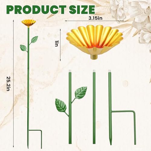 image for MEJENYY 4 Pack Bee Watering Station, Bee Bath for Garden Metal Bee Wat