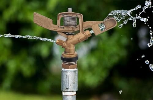 Image of RedBuild Automatic 360 Degree Rotating Brass Sprinkler with Stand | Heavy Duty Head |Water Sprinkler Irrigation System for Lawn and Garden | Planting Beds | Garden Sprayer Sprinkler for Agriculture