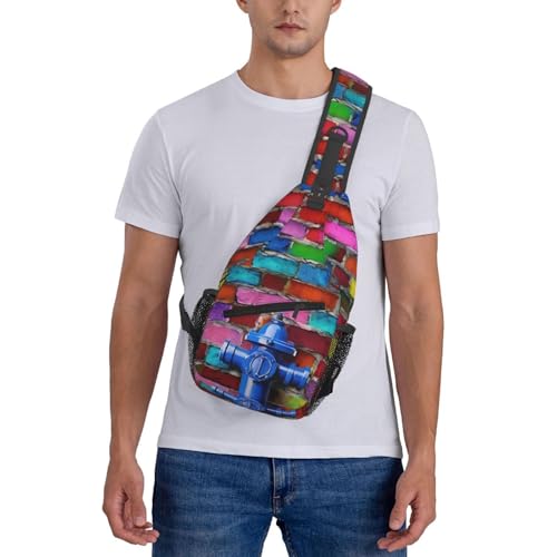 Bolso tipo Sling con estampado ladrillos para mujeres y hombres miniatura 7