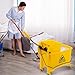 Mop Bucket with Wringer on Wheels, Commercial Mop Bucket 20 Quart Side Wringer Combo Mop and Bucket with Wringer Set for Home Industrial Cleaning