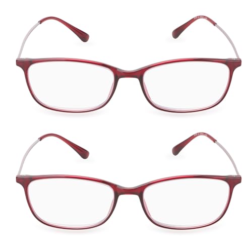 Image of Baomain 2-Pack Anti-Reflective Reading Glasses - Lightweight Anti-Glare Computer Readers for Men /Women
