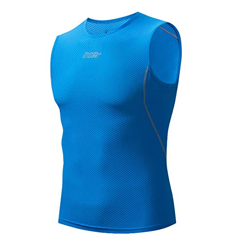 Bpbtti Men's High Wicking Sleeveless Base Layer Cycling Running Undershirt Quick Dry Vests Lightweight Sports Tank Tops Blue Xl #TOP9