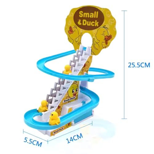 Image of Crackles Sliding Ducks - Ducks Chasing Race Slide Game Set - Small Ducks Stair Climbing Toys for Kids, Escalator Toy with Lights and Music - 3 Duck Included (Ducks Slide)