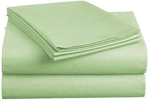 Xtream Fabric 100% Cotton 4 Piece Bed Sheet Set - 600 Thread Count Ultra Soft Luxury Long Staple Combed Cotton Sheetsfits Upto 15” deep Pocket Mattress (Queen, Sage Solid)