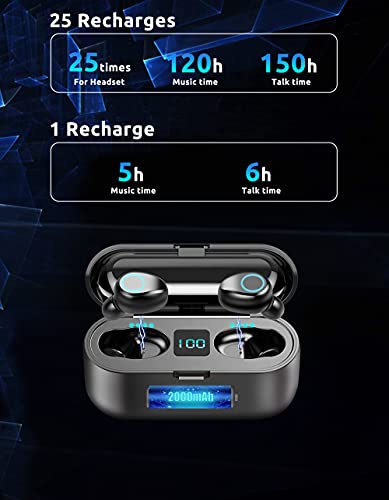 Auriculares inalámbricos Bluetooth V5.3 con PowerBank 2000mAh miniatura 4
