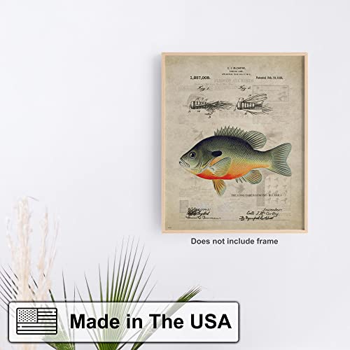 Apple Creek Antique Fly Fishing Lure Us Patent Poster Art Print Bluegill Crappie Trout Largemouth Bass Walleye Muskie Lures Poles 11X14 Wall Decor Pictures thumb #3
