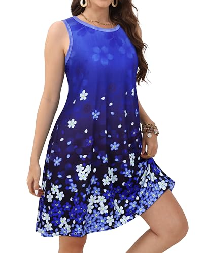 Image of JOLIGAL Womens Summer Dresses Casual Sleeveless Tshirt Sundress Beach Cover Up with Pockets Loose Tank Dress 2026
