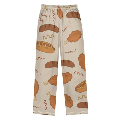 Vary Fast Food Boys Pants Boys Athletic Pants Long Pant for Boywith Pockets Wide-Leg Size 6-14Y2