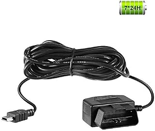 ssontong OBDII OBD Power Cable for Dash Cam, OBD Power Cable Mini USB Power Adapter Hardwire Charger Cable 24 Hours Surveillance - 16Pin Universal OBD Power Cable for Dash Camera GPS DVR Tablet E-dog