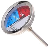 Happyyami Oven Thermometer Kitchen Use Meat Temp Probe BBQ Outdoor Temp Gauge Steak Meter Oven Temperature Gauge Drum Smoker Bimetallic Meat Probe Chef Meter Glass Barbecue Tool Milk Foam