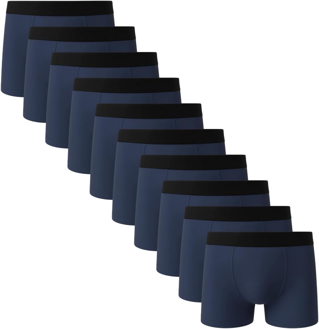 Kit 10 Cuecas Boxer Basic Lisa 100% Algodão Masculina Sortida