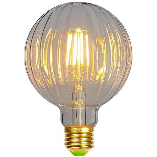TIANFAN LED-Birnen Vintage 4 W 2700 K warmweiße Kristall-LED-Glühbirne 220/240 V Edison-Schraube E27-Sockel Spezial-dekorative Glühbirne G95 Melon (Transparent)