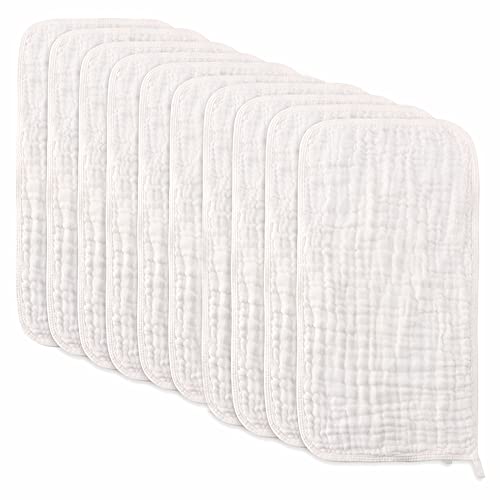 norinori Paños para vómitos de bebé, paquete de 10 unidades con paños de gasa recién nacidos, 100 % algodón, suave, absorbentes, 25 x 50 cm, unisex