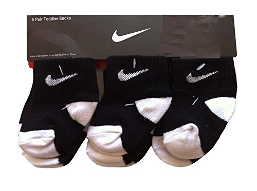Nike Infant Baby Socks BlackWhite 6 Pairs, Size 12-24 Months