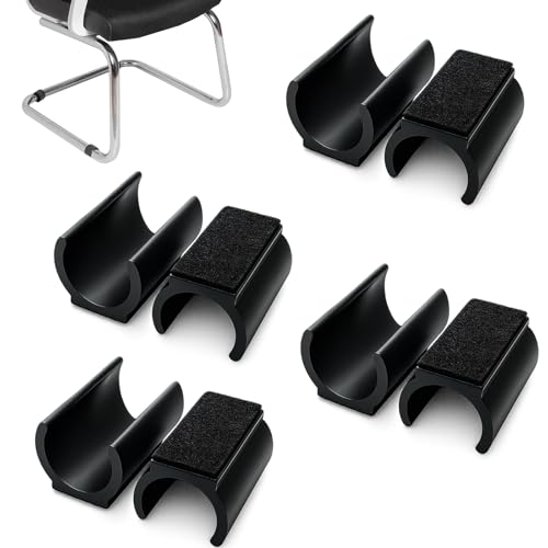 KAIYYA - 8 deslizadores de fieltro para muebles, diámetro 24-25 mm, para sillas oscilantes, protege el suelo y reduce el ruido