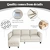 Sectional Sofa Couches for Living Room - L Shaped Cloud Couch-Small Modular 3 Seat-Comfy Linen with Storage Deep Seat Sofa,Washable Covers-Suitable for Living Room-Apartment-Office-Beige