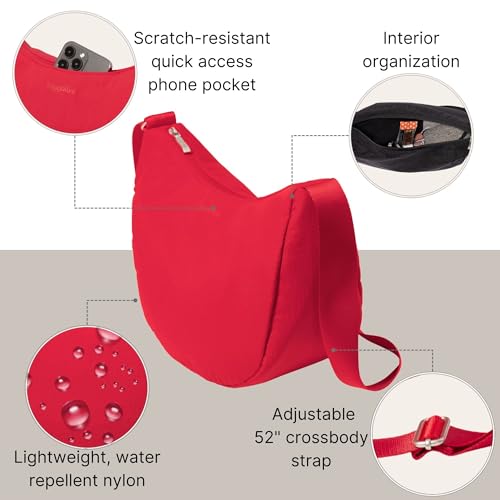 Image of Baggallini Swift Crescent Crossbody Bag for Women - Lightweight 12 inchx8 inch Travel Purse Handbag