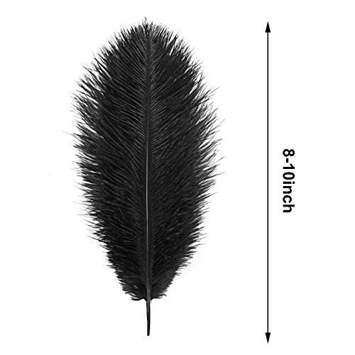 Quefe 30Pcs Black Ostrich Feathers, Natural Feathers Plumes 10-12 Inch (25-30Cm) Bulk For Decorations Crafts Vase Wedding Party Centerpiece Flower Arrangement Home Decoration #TOP1