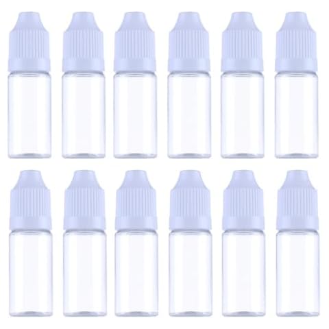 sanyangboli 50PCS 10ml Clear Plastic Dropping Bottles Cover