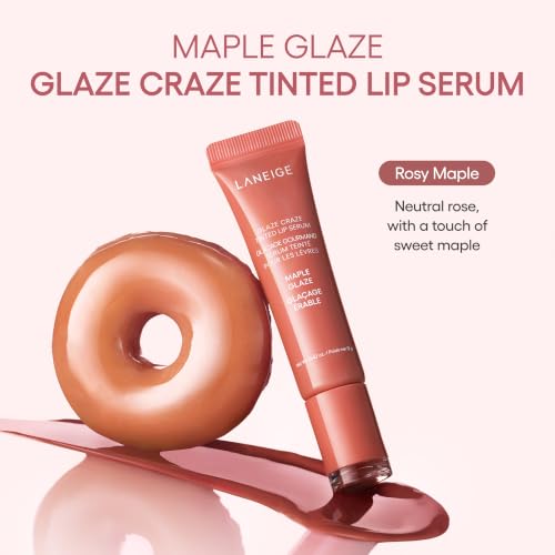 Image of Laneige Glaze Craze Tinted Lip Serum | Plumping, Nourishing Hydration with Polypeptide and Ceramides | Lip Balm for Dry & Chapped Lips |Ultra Glamorous Shiny Lips