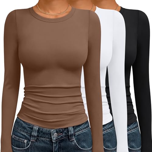 AUTOMET 3 Pack Womens Long Sleeve T Shirts Fall Fashion