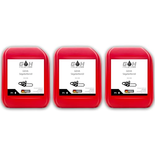 Sägekettenöl VG 100 | 60 L | Hochwertiges Kettenöl für Motorsägen | Starke Haftung & Verschleißschutz | kompatibel mit Stihl, Husqvarna, Makita & Dolmar | Profi Kettensägenöl | GEHA