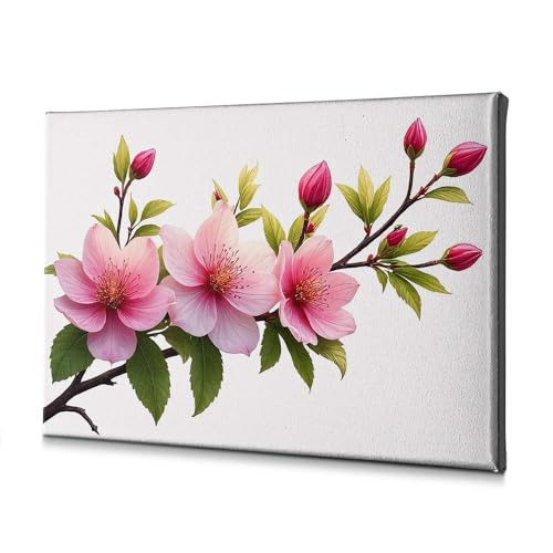 Toile fleurs roses et bourgeons, une caresse de douceur pour votre chambre