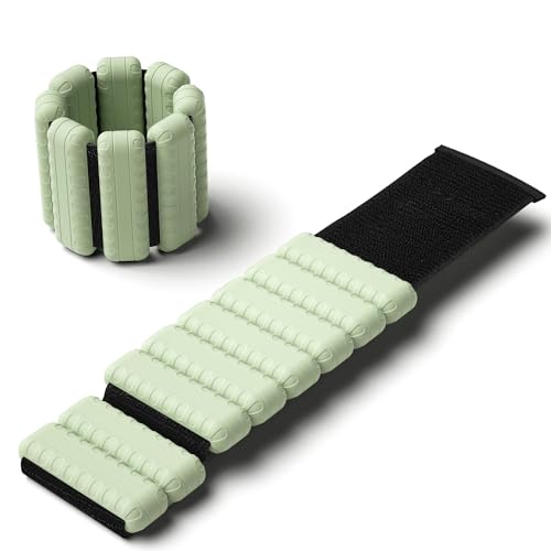 Knöchel- und Handgelenkgewichte 2er Set, 0,5 kg/0,9 kg, wasserdicht, tragbar, Fitness-Gewichte mit glatter Silikon-Oberfläche, hautfreundlich für Workout, Krafttraining, Yoga, Pilates, Walking