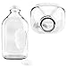 2-Quart Glass Milk Bottles w/Side Grip (2-Pack); Clear Glass Rectangular Vintage Style Half Gallon Jugs Great for Storing Milk, Juice & Water in Fridge, Includes Extra Lids (2)