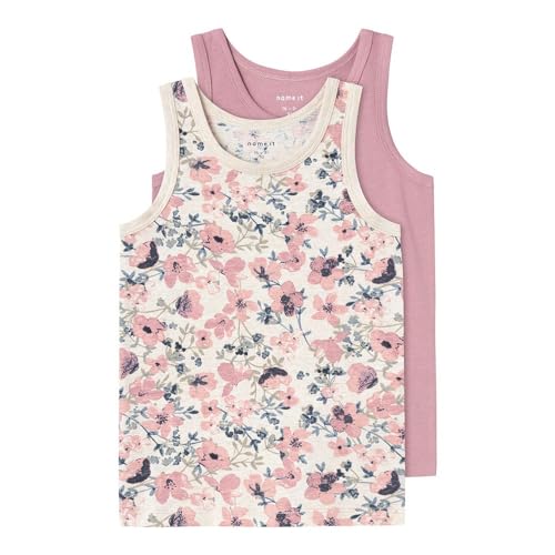 NAME IT Mädchen Nmftank Top 2p Nostalgia Flower Noos, Nostalgia Rose, 92
