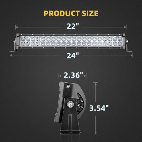 Image of DWVO 22 Inch LED Light Bar (24 inch w /Mounting Bracket) Spot & Flood Combo Beam
