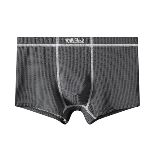 Men's Waffle Boxer Brief Moisture-Wicking Breathable Athletic Underwear Daily Underpants