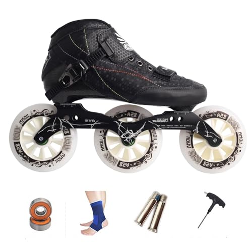 PSKJHN Patines En Línea Adultos, Patines Profesionales De 3 Ruedas con Ruedas De 110 Mm, Chasis De Aluminio Y Forro Transpirable, Patines De Velocidad para Mujeres Y Hombres, Unisex