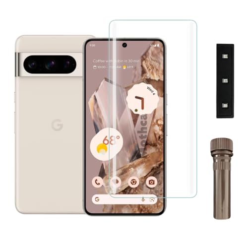 Image of Mothca Premium UV Tempered Glass Screen Protector For Google Pixel 8 Pro (Pack of 1) Full Adhesive UV Curved Screen Guard, Case Friendly with Installation Kit
