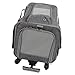 Dog Carrier with Wheels, Easy to Fold Easy Transportation Mesh Cage Rolling Cat Dog Carrier Solid Construction Adjustable Shoulder Strap for Pet Supply (Grey)