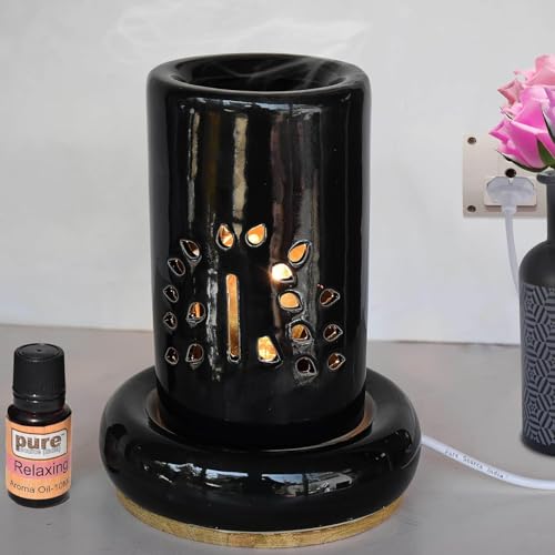 Image of Pure Source India Electric Aroma Diffuser Black Color with 10 ML Relaxing Aroma Oil