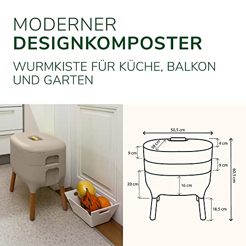 Wurmkomposter Natursache Design-Komposter Komplett-Set