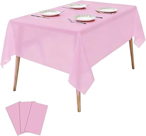Miniatura 4 de Atoplutly Paquete de 3 manteles de plástico desechables de plástico, manteles para barbacoa, picnic, cumpleaños, bodas, fiestas, impermeables, a