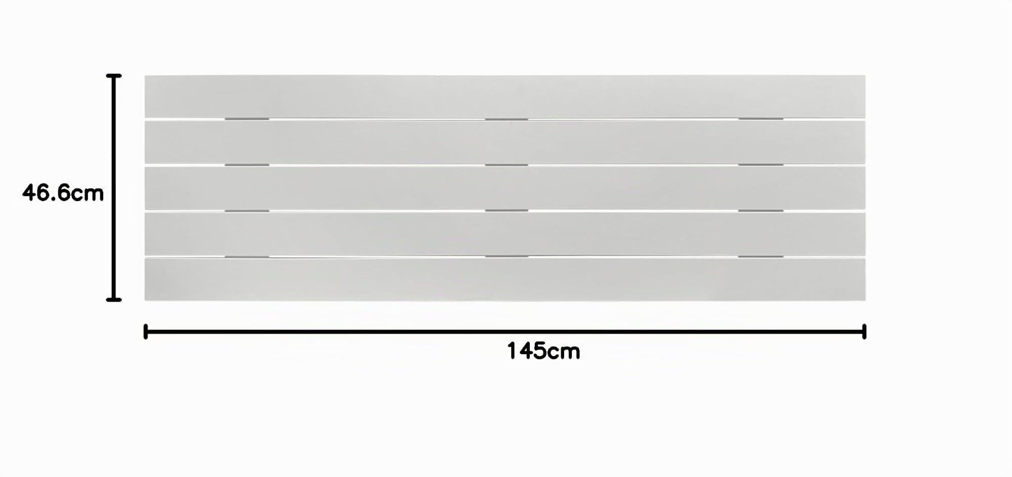 DHOME Tête de Lit en Bois Recyclé MDF Style Palette Horizontale Lit en Palettes Ferrures incluses (145cm, Blanc Solide)