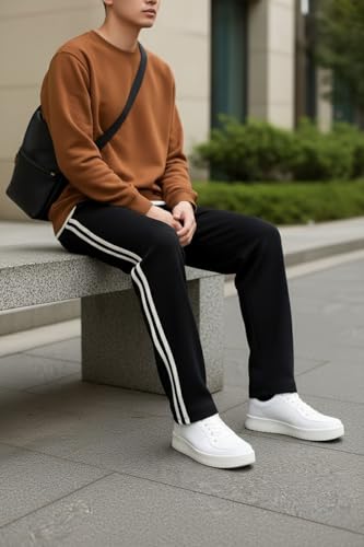 Image of dockstreet Men's /Unisex Open Bottom Drawstring Pure Cotton Stretchable Baggy Jogger Pants
