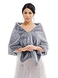 Adecuado para doda ocasión---Este chal hecho de pelaje es perfecto para el vestido de noche, vestido de madrina, vestido de fiesta de boda,y vestido de regreso de fiesta,para novia,dama de honor,sarao,boda, velada etc.