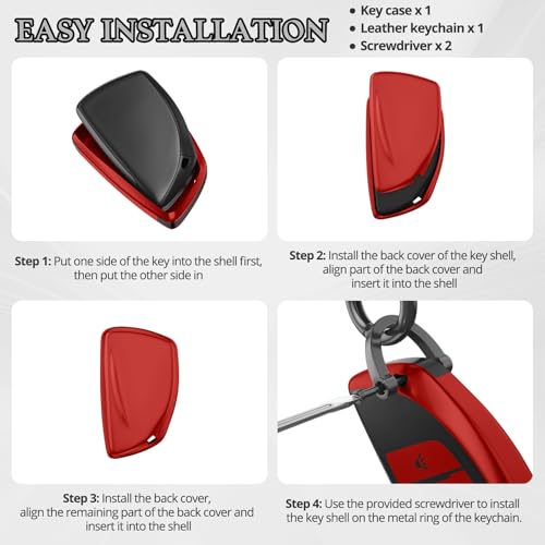 Image of For Chevy /GMC Key Fob Cover Accessories, Matte TPU Material, With a Cute Leather Keychain, for Silverado Sierra Tahoe Suburban Equinox Traverse Yukon Denali Terrain Acadia