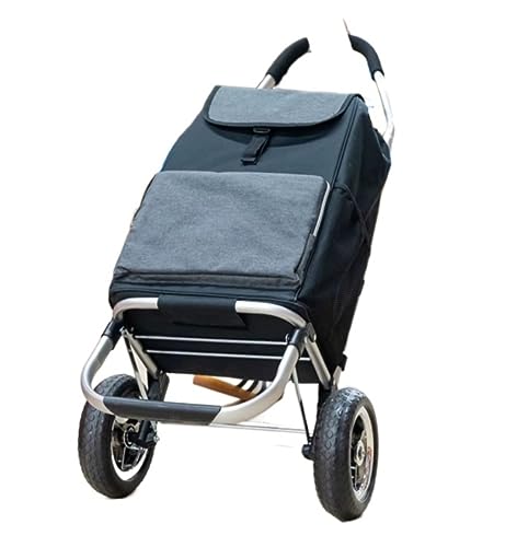 DANNMPX Caddy Courses roulettes Chariot À Provisions Cadre en Alliage D'aluminium Pliable Imperméable Tissu Oxford Hauteur De La Biellette Chariot