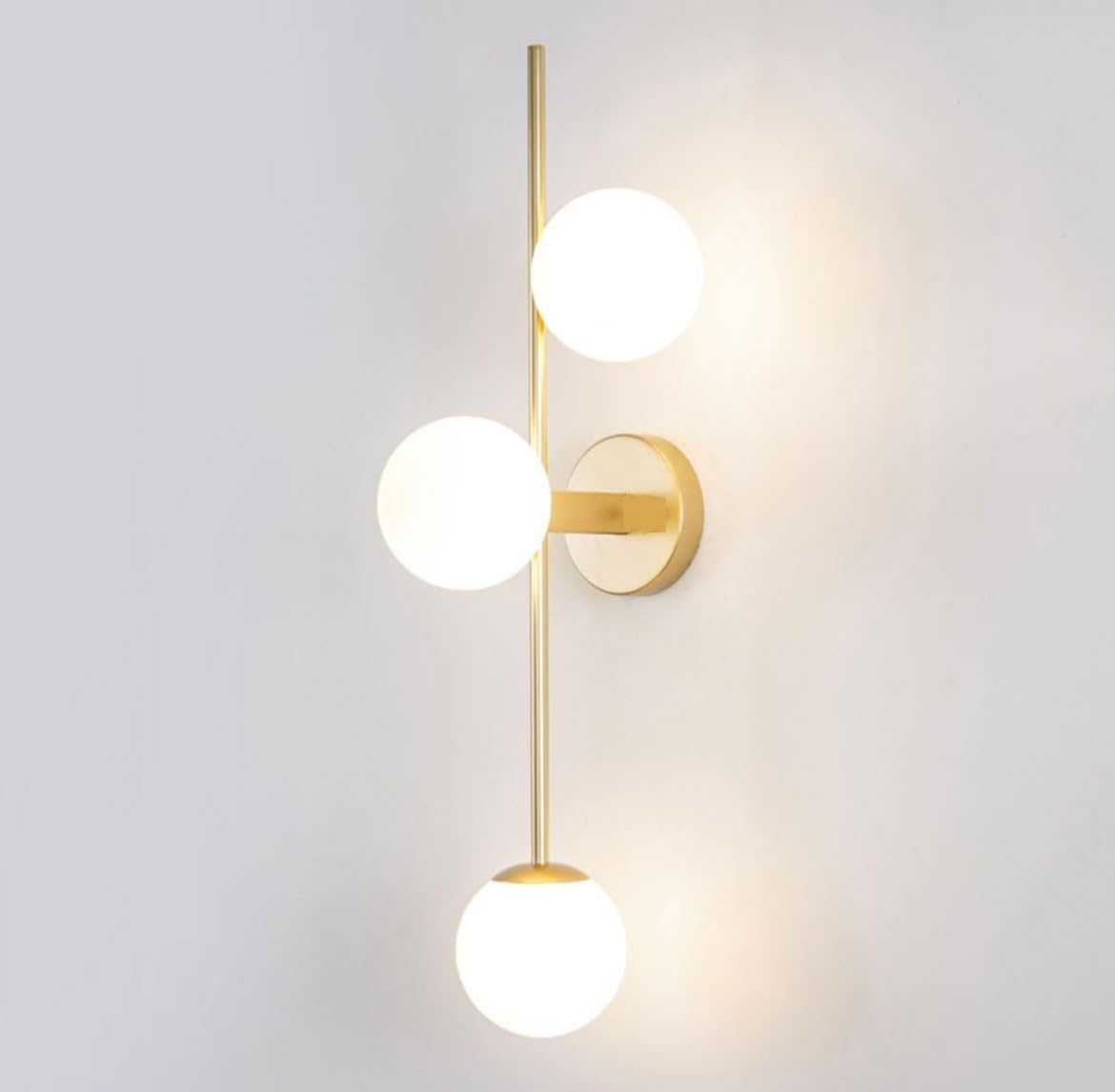 Partenopea Applique vintage in metallo e ampolla in PVC opaco eleganza retrò design classico con porta lampadine G9 per illuminare la parete di casa, bar, ristorante (3 sfere palle)