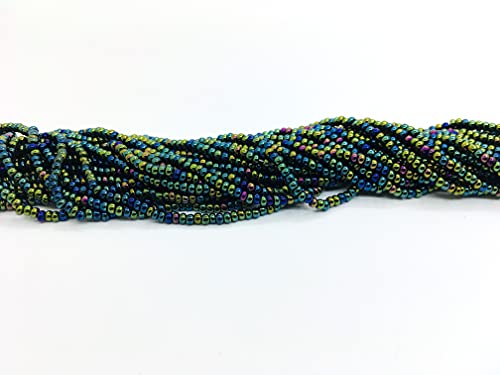 Perlin Seed Beads 2 mm Preciosa Ornela Czech 9000 Pieces CZ Glass Beads 11/0 24 on Multiple Strands (Green Metallic) - Image 3