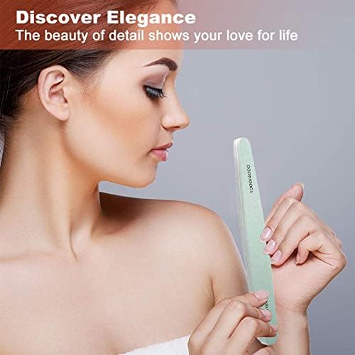 Nail Files, 6 Pcs Professional Nail File and Buffer Double Sided Emery Boards, Cuticle Nippers and Cuticle Pusher Manicure Tools Set for Gel Nail Art Fingernails Toenails (8")