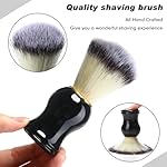 Patelai 4pcs Shaving Brush for Men Hand Crafted Shaving Brush for Wet Shave Using Shaving Cream Premium Quality Hair Bristle Bamboo Black Handle Shave Brush for Bearded Man Father Boyfriend Gifts - Image 4