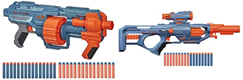 Nerf Elite 2.0 Shockwave RD-15 Blaster, 30 Nerf Darts, 15 Darts Spinning Drum, Barrage Pump Action, Built-in Adjustment Options, Easy-Open Packaging
