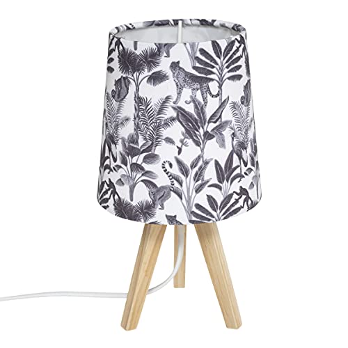 Lampe trépied enfant 'Jungle' - noir & blanc H24 cm - Atmosphera créateur d'intérieur