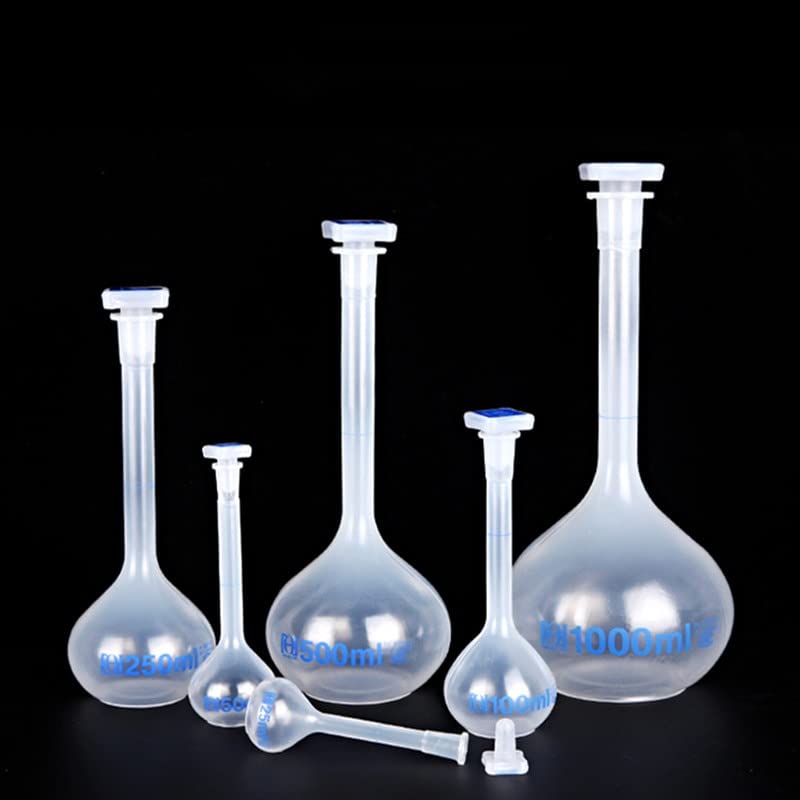 25ml a 1000ml de Cuello Largo Transparente de plástico Blanco matraz volumétrico de medición de líquidos (Size : 25ml 4pcs)